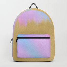 Modern Rainbow Gold Brush strokes Design Backpack | Digital, Elegantgold, Modern, Metal, Moderndesign, Brushstrokespaint, Unicornrainbow, Metallicholographic, Color, Digital Manipulation 