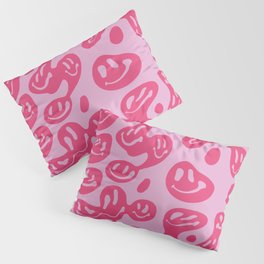 Pink Dripping Smiley Pillow Sham