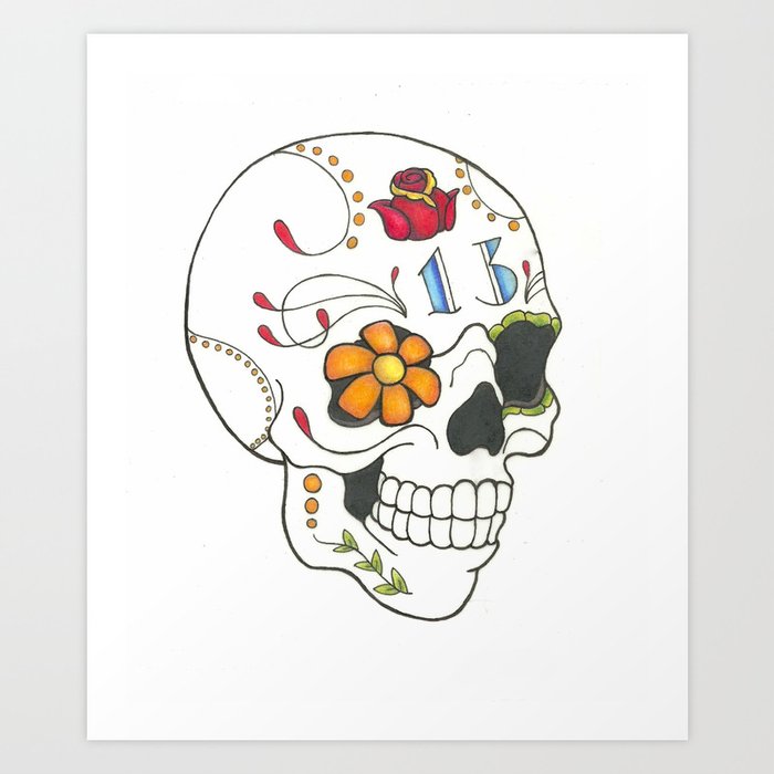 Sugar skull  Art Print