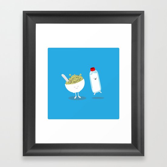 Cereal & Milk Framed Art Print