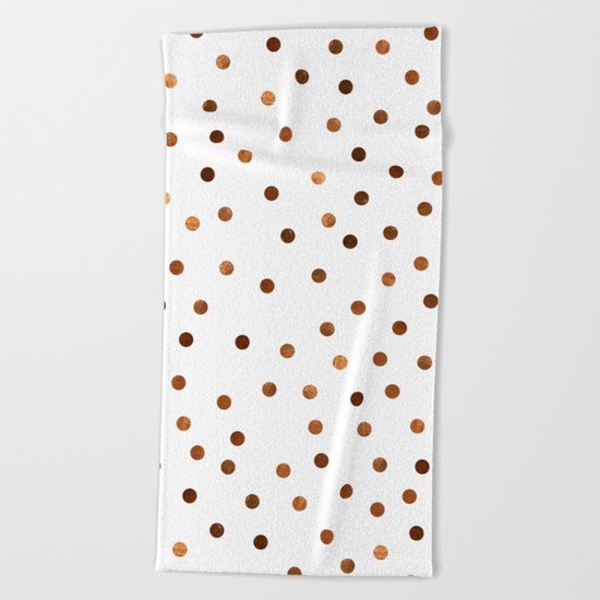 Copper Dots Pattern Beach Towel