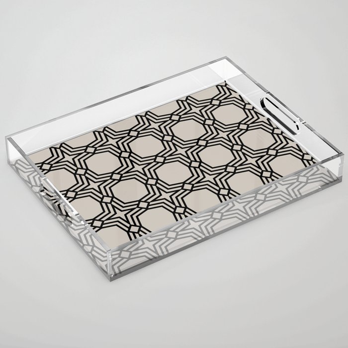 Black and Taupe Star Geometric Shape Tile Pattern - Diamond Vogel 2022 Popular Colour Palatine 0370 Acrylic Tray