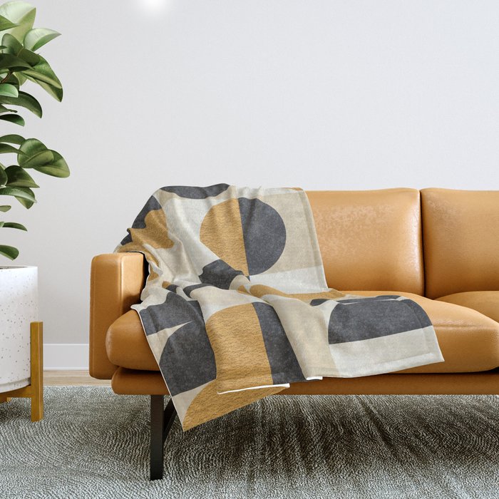 Mid century modern halfmoon pattern Throw Blanket