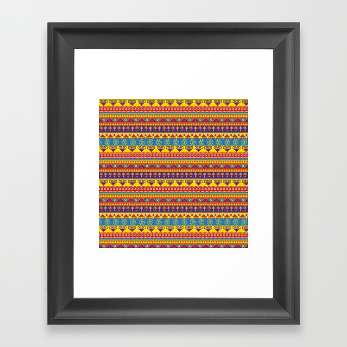 vivid mexican pattern Framed Art Print