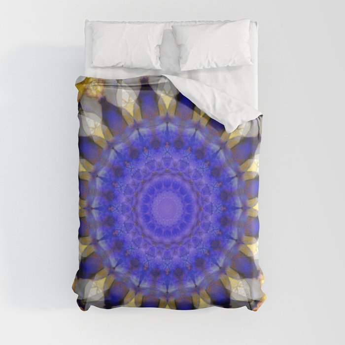 Purple Royalty Mandala - Purple And Gold Art Duvet Cover