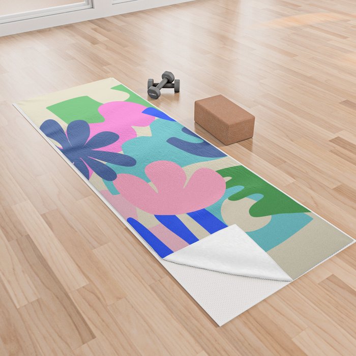 Abstract Summer Shapes Yoga Towel