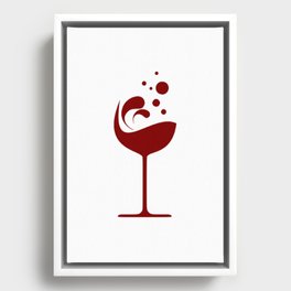 Red Wine Glass Fashion Design Framed Canvas
