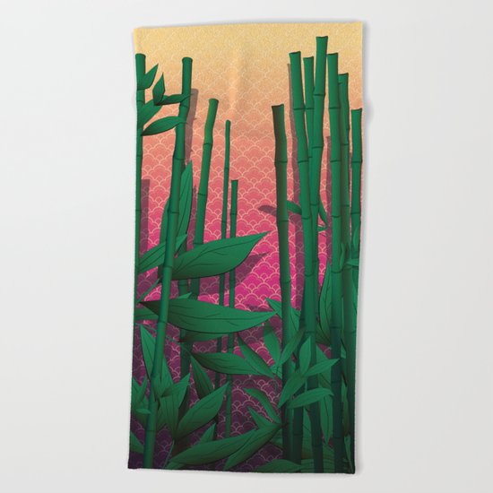 Japanese Sunset Beach Towel