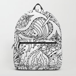decoration91 Backpack | Ink, Stencil, Oil, Concept, Illustration, Pattern, Figurative, Drafting, Black And White, Pop Art 
