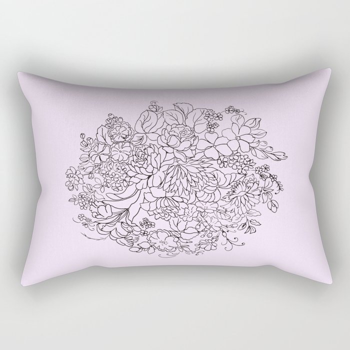 arrangement of flowers and leaves ( https://society6.com/totalflora/collection ) Rectangular Pillow