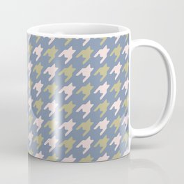 Simple Houndstooth Pattern (Bluish Grey \ Pastel Pink\ Muted Green) Mug
