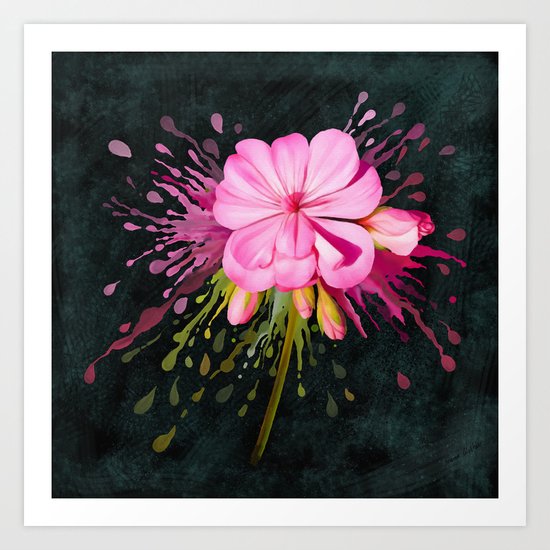 Color Eruption On Distressed Dark Art Print