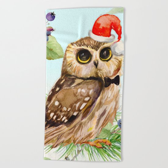 Winter animal #1 Beach Towel