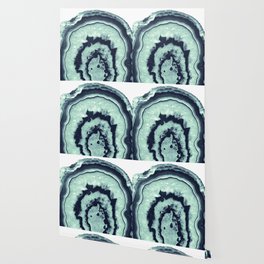 Navy Blue Mint Agate #1 #gem #decor #art #society6 Wallpaper