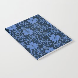 Sakura flower blossoms in navy and blue Notebook