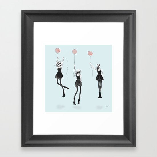 Girls Afloat Framed Art Print