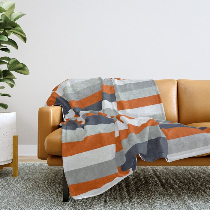 Orange store grey throw