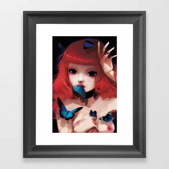 Chew my blue... Framed Art Print
