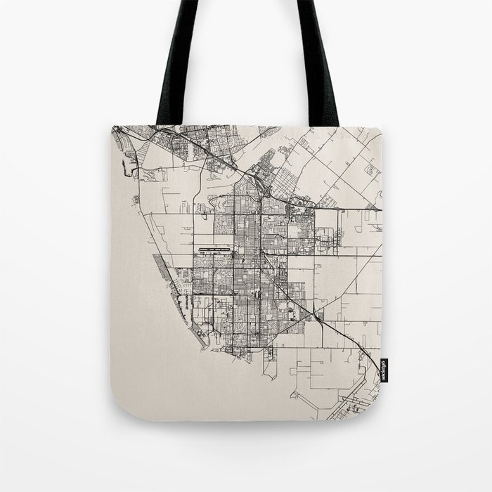 USA, Oxnard City Map Drawing Tote Bag