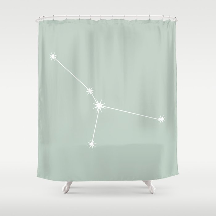 CANCER Sage Green – Zodiac Astrology Star Constellation Shower Curtain