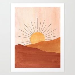 Terracotta sunrise Art Print