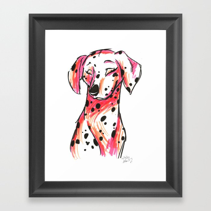 Brush Breeds Dalmatian Pink Framed Art Print by Alexa H.J. Society6