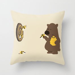Bee game Throw Pillow