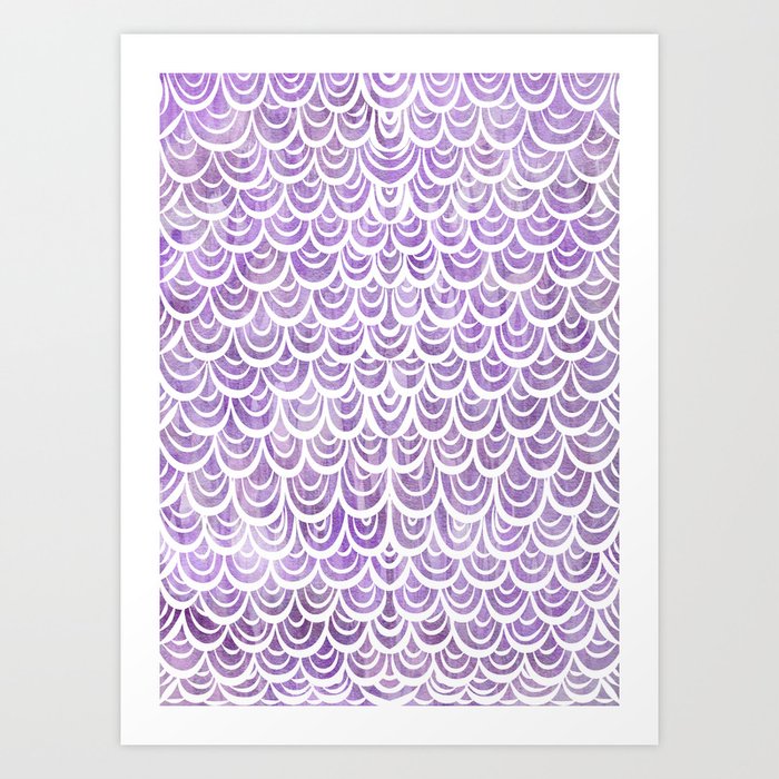 Watercolor Mermaid Amethyst Art Print