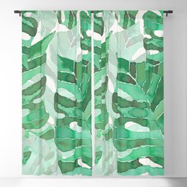 Monstera leaf  Blackout Curtain by RanitasArt