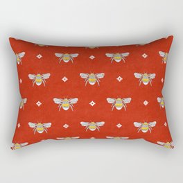 Bumblebee Stamp on Red Rectangular Pillow