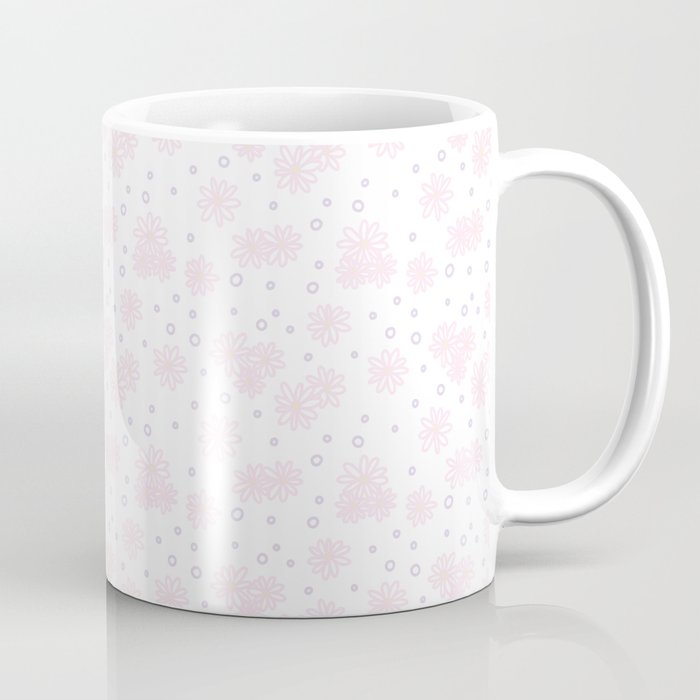 Daisies and Dots - Pastel Pink, Yellow and Purple Coffee Mug