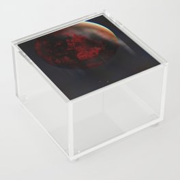 Red Glitch Planet Acrylic Box