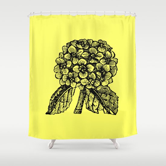 Yellow Hydrangea Shower Curtain
