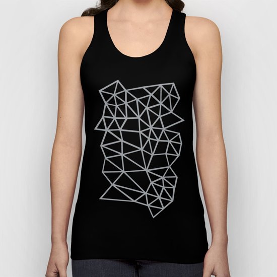 Segment Grey and Black Unisex Tank Top