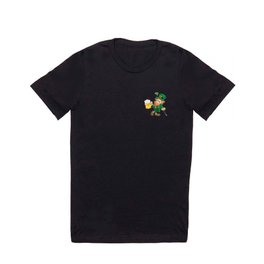 St Patrick leprechaun with cup of beer and cane T Shirt
