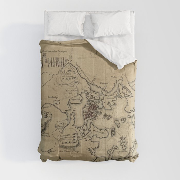 Vintage Boston Revolutionary War Map (1775) Comforter