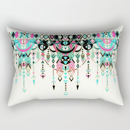 Modern Deco in Pink and Turquoise Rectangular Pillow