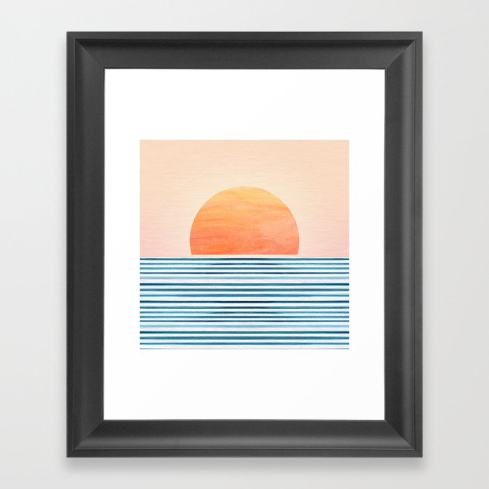 Tropical Sunrise Abstract Landscape Framed Art Print