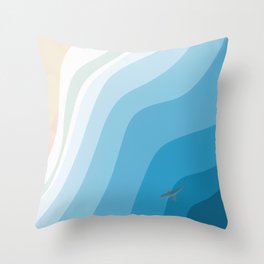 Shark Beach  Throw Pillow