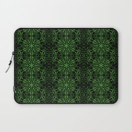 Liquid Light Series 11 ~ Green Abstract Fractal Pattern Laptop Sleeve