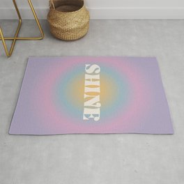 Shine Quote on Retro Colorful Funky Gradient Area & Throw Rug
