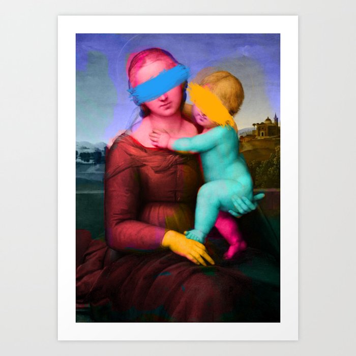 Raphael Classical Painting Remix Pop Art Art Print