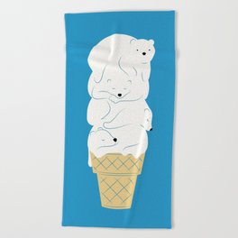Polar Bear Ice Cream Beach Towel