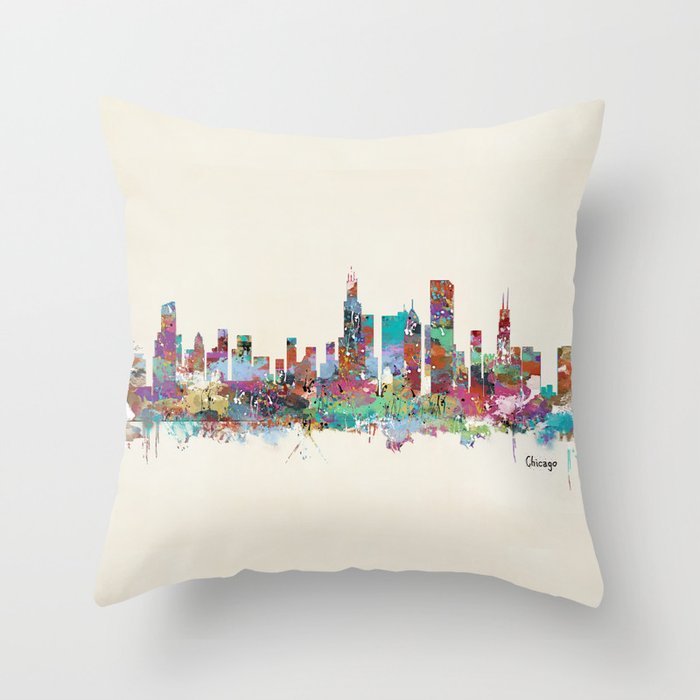 Chicago Illinois skyline Throw Pillow