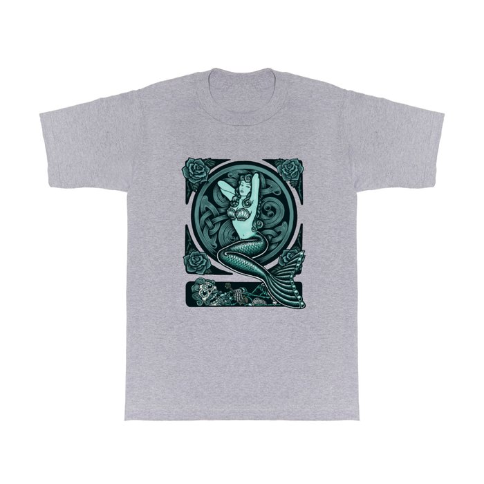 Blue Mermaid - Monochrome T Shirt