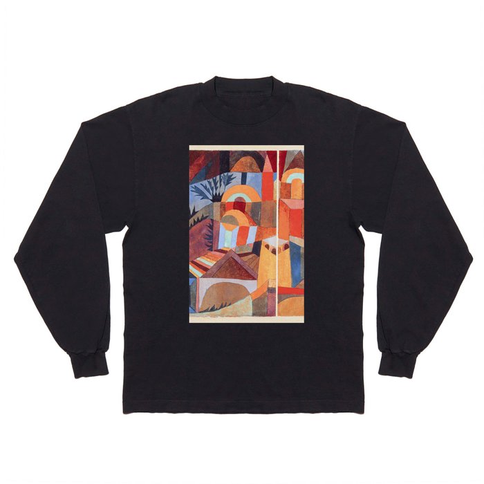 Temple Gardens (1920) by Paul Klee Famous Painting Long Sleeve T Shirt