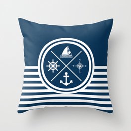 Sailing symbols Throw Pillow