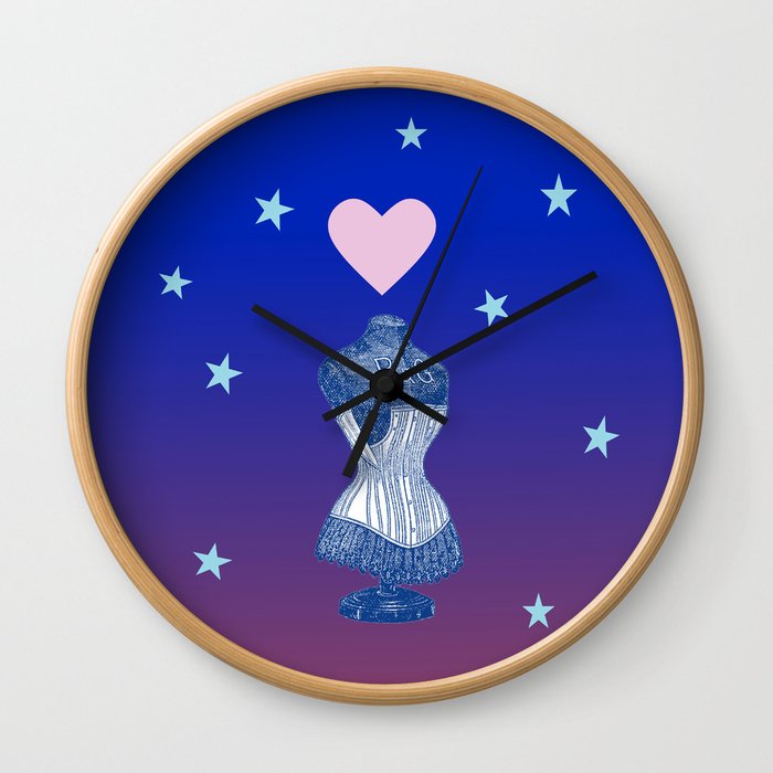 VIRGO Zodiac Simple Surreal Illustration  Wall Clock