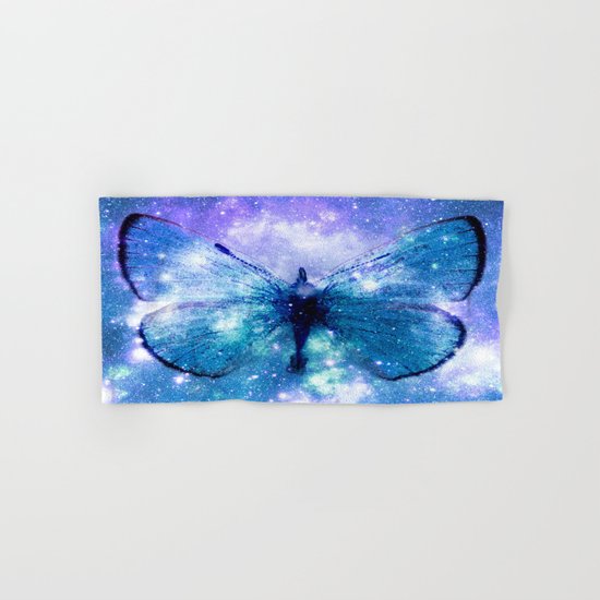 Celestial Butterfly Violet Teal Hand & Bath Towel