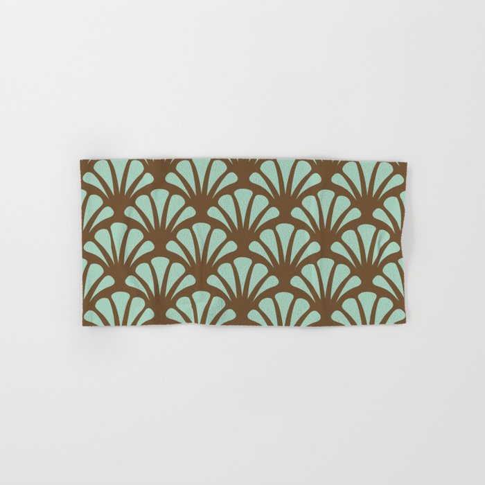 brown and green towels